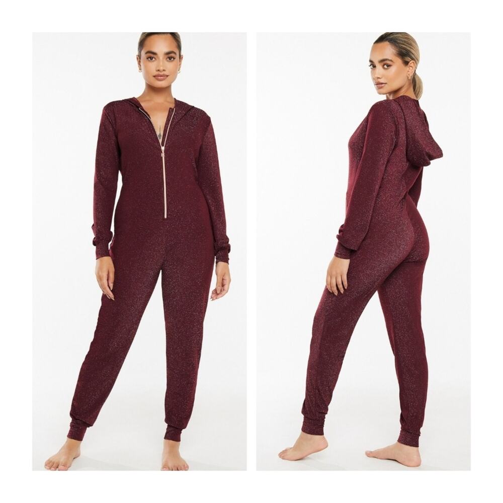 Savage × Fenty Sleep & Shine Hooded Onesie Red Cocoa 1X